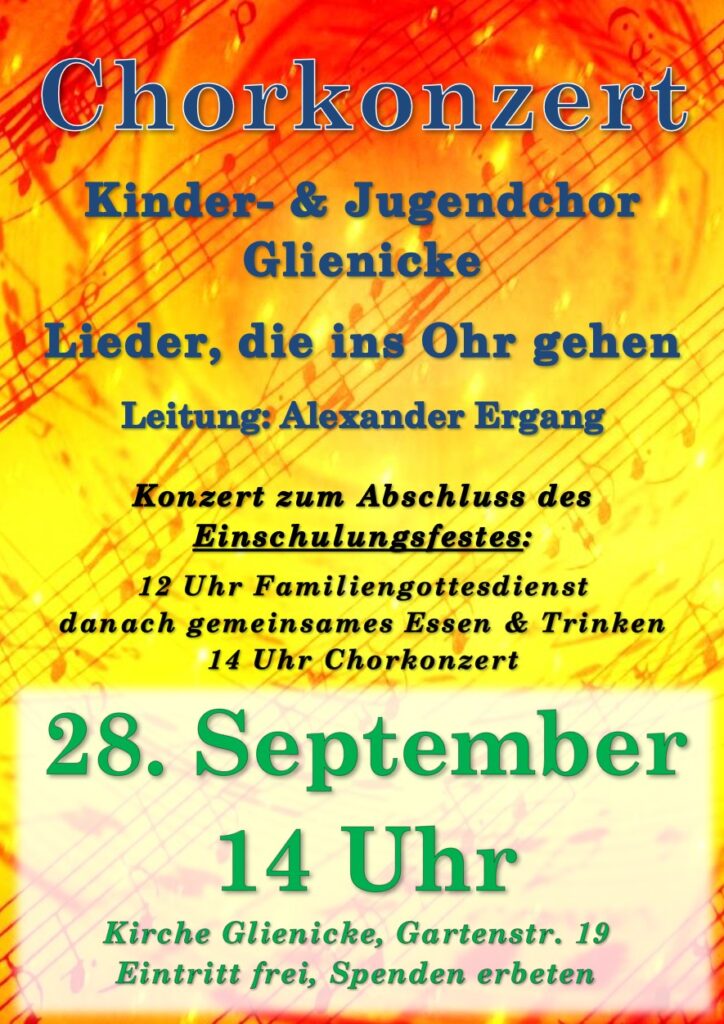 Plakat für ein Konzert des Kinder- & Jugendchores